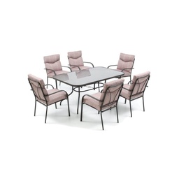 [1993694] Set dining Antracite cuscini sedie Beige MADAGASCAR
