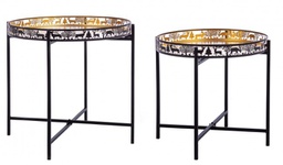 [B0971548] Set2 Tavolino Alizee Nero-Oro