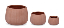 [B0790663] Set3 P.Vaso Ribbed Bomb Terracotta Alto