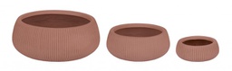 [B0790661] Set3 P.Vaso Ribbed Bomb Terracotta Basso
