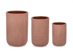 [B0790664] Set3 P.Vaso Ribbed To Terracotta