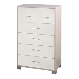 [A772OLBFK] Settimino alto da camera sei cassetti Olmo Bianco 70x41x h112 cm