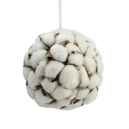 [V6110140000] Sfera fiori di cotone con glitter cmø21