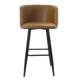 [FZ100383] Sgabello Limin in ecopelle tortora con gambe nere opache 100 cm, 54 cm, 55 cm