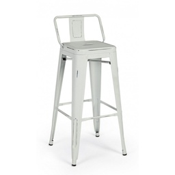 [B0732046] Sgabello alto bar in acciaio NEW JERSEY  bianco antico 94h cm