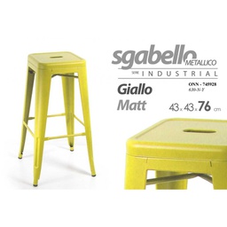 [GIC745928] 4x Sgabello design bar in metallo giallo cm 43 x 43 x76