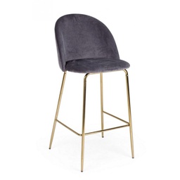 [B0734301] Sgabello design contemporaneo Bar Carry velluto grigio scuro