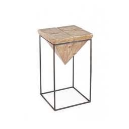 [B0740291] Sgabello in acciaio seduta in legno di abete PRISMY 31x31xh.55 cm