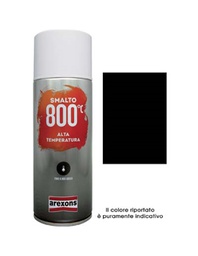[19909466] Smalto spray resistente alle alte temperature Arexons al 100% acrilico, colore nero, formato da 400 ml.