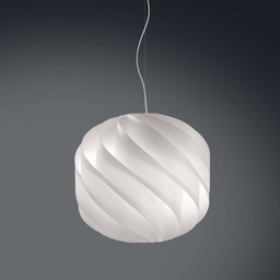 [GL/S/55/W] Sospensione 2 Luci Bianco in Metallo Cromato Cm. 55 x 52h