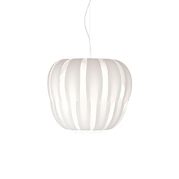[QN/S/60/W] Sospensione 2 Luci Bianco in Metallo Cromato Cm. 60 x 54h