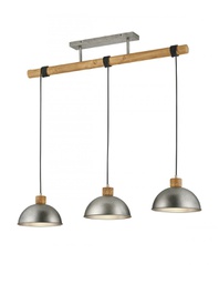 [TRIO303400367] Sospensione 3 Cupole Metallo Nichel Anticato Delhi Trio Lighting