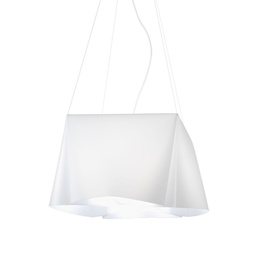 [WANDA/S3/60/W] Sospensione 3 Luci Bianco in Metallo Cromato Cm. 59 x 31h