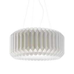 [LOU/S3/60/W] Sospensione 3 Luci Bianco in Metallo Cromato Cm. 60 x 31h