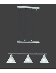 [TRIO3751031-07] Sospensione 3 Luci Saliscendi Stamina Nichel L66 cm Trio Lighting