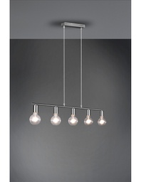 [TRIOR30185007] Sospensione 5xE27 Vannes Nichel L82 cm Trio Lighting