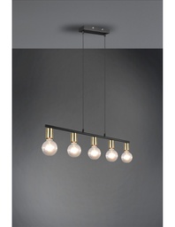 [TRIOR30185008] Sospensione 5xE27 Vannes Ottone L82 cm Trio Lighting