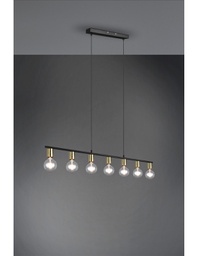 [TRIOR30187008] Sospensione 7xE27 Vannes Ottone L110 cm Trio Lighting