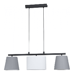 [1954551] Sospensione Almeida 3Xe14 Paralumi Tessuto Assortiti Multicolor L86 Cm Eglo