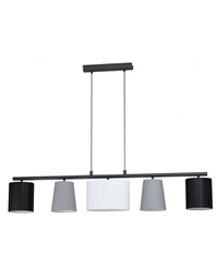 [20036107] Sospensione Almeida 5xE14 con Paralumi in Tessuto Assortiti Multicolor di L120 cm Eglo