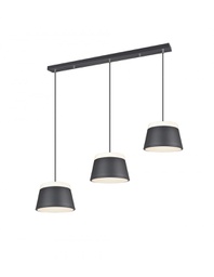 [TRIO308900631] Sospensione Baroness Paralumi Neri Doppia Illuminazione 6xE14 Trio Lighting