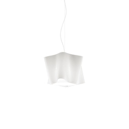 [FOLIO/S/25/W] Sospensione Bianco in Metallo Cromato Cm. 25 x 25h