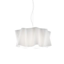 [FOLIO/S/50/W] Sospensione Bianco in Metallo Cromato Cm. 50 x 27h