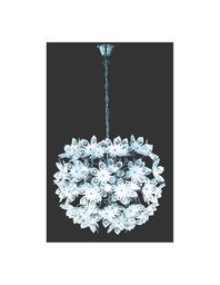 [TRIOR11905001] Sospensione Blowball 5 Luci Cromo Fiori Bianchi Ø50 cm Trio Lighting