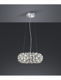 [TRIOR30343006] Sospensione Cucchiaio Rotonda Spoon 3xE14 Cromo Ø47 cm Trio Lighting
