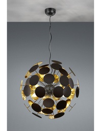 [TRIO309900632] Sospensione Discalgo 6xE14 Nero E Tondi Decorativi Ø54 cm  Trio Lighting