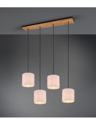 [TRIO302100430] Sospensione Elmau 4xE27 Nichel E Paralumi Sabbia L100 cm Trio Lighting