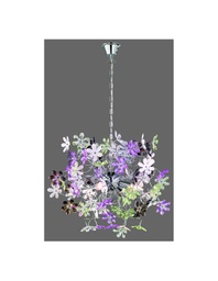 [TRIOR10014017] Sospensione Flower 4xE14 Cromo Fiori Multicolor Ø63 cm Trio Lighting