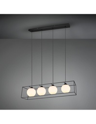[TRIOR30404032] Sospensione Gabbia 4xE14 Nero Opaco L100 cm Trio Lighting
