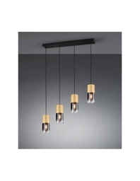 [TRIO310600454] Sospensione Isola 4 Cilindri Ottone Con Vetro Fumé Robin Trio Lighting