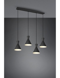 [TRIOR30784032] Sospensione Lineare Enzo 4xE27 Nero Opaco Trio Lighting