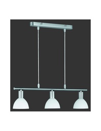 [TRIOR335110307] Sospensione Moderna Bilanciere Dallas Nichel 3 Vetri Bianchi Trio Lighting