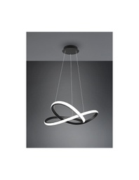 [TRIOR32051432] Sospensione Moderna Course Nera Led Dimmer 27W Ø60 cm Trio Lighting