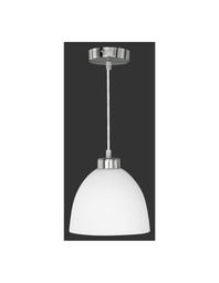 [TRIOR32171007] Sospensione Moderna Dallas Nichel 1xE27 Vetro Bianco Ø20 cm Trio Lighting