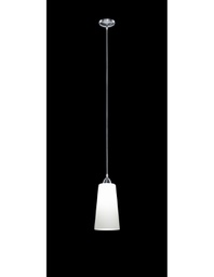 [TRIOR30551001] Sospensione Moderna Koni 1xE27 Nichel E Vetro Bianco Ø15 cm Trio Lighting