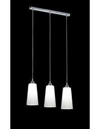 [TRIOR30553001] Sospensione Moderna Koni 3xE27 Nichel E Vetri Bianchi L60 cm Trio Lighting