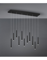 [TRIO321611132] Sospensione Moderna Tubular 11 Tubi Led Nero L115 cm Trio Lighting