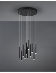 [TRIO321691132] Sospensione Moderna Tubular 11 Tubi Led Nero Ø40 cm Trio Lighting
