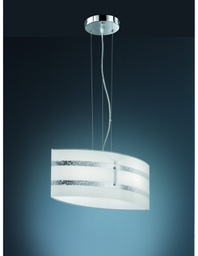 [TRIO308700289] Sospensione Moderna Vetro Decori Foglia Argento Nikosia Trio Lighting