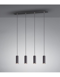 [TRIO312400432] Sospensione Penisola 4 Luci Cilindri Marley Nero Trio Lighting