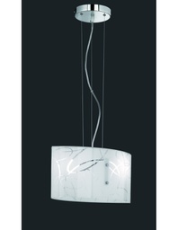 [TRIO304400201] Sospensione Rettangolare Spirelli 2xE27 Vetro Con Cerchi Decorativi Trio Lighting