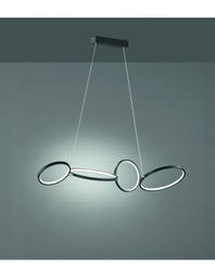 [TRIO322610432] Sospensione Rondo 4 Cerchi Led Nero L110 cm Trio Lighting
