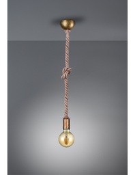 [TRIO310100104] Sospensione Rope Corda Ottone Invecchiato H150 cm Ø12 cm Trio Lighting