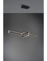 [TRIO320310332] Sospensione Salinas 3 Rettangoli Led 34w Nero L110 cm Dimmerabile Trio Lighting