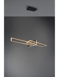 [TRIO320310308] Sospensione Salinas 3 Rettangoli Led 34w Oro-Nero L110 cm Dimmerabile Trio Lighting