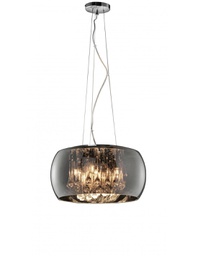 [TRIO311210506] Sospensione Vapore Vetro Cromo E Pendenti Ø40 cm Trio Lighting
